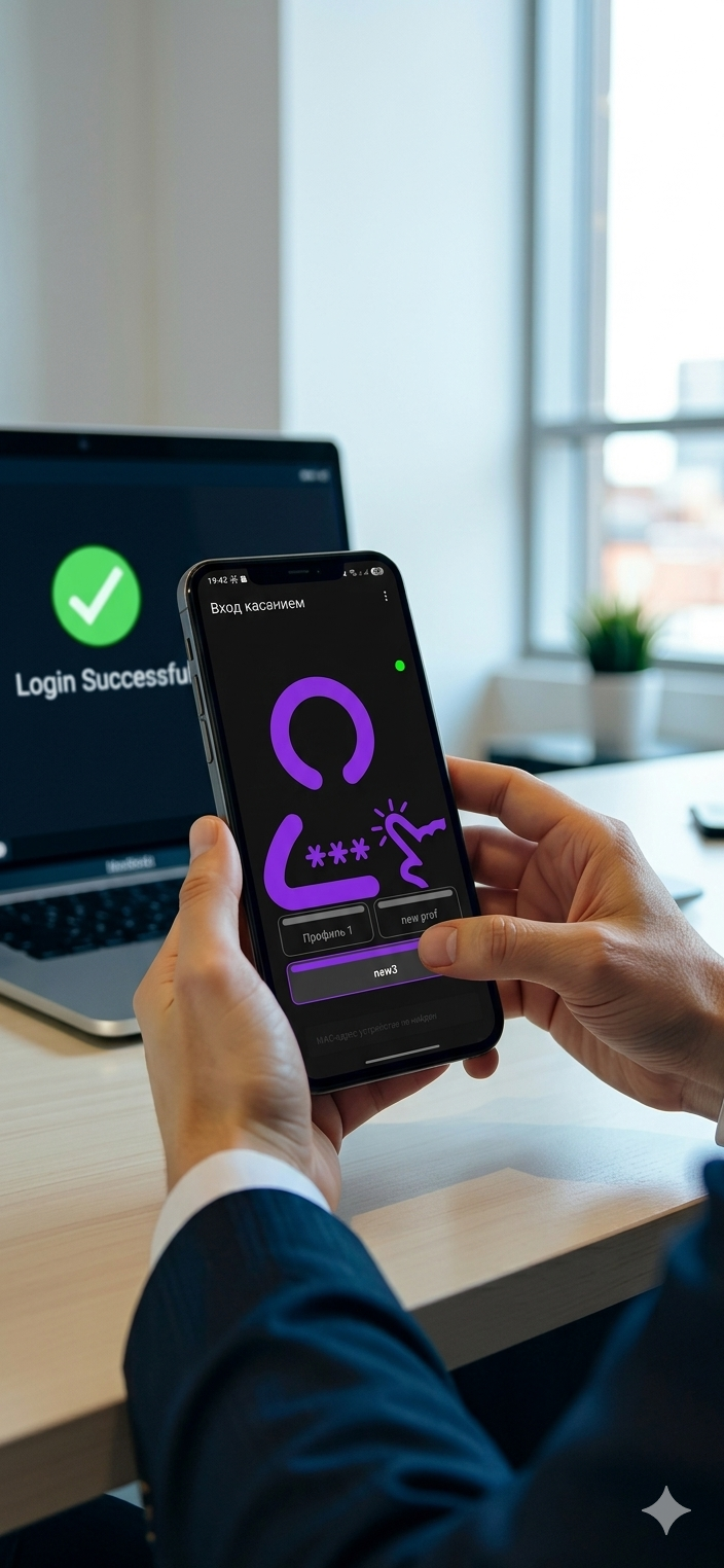 Вуруд бо ламс аз барнома дар смартфон
